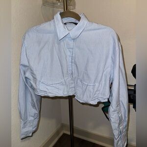 Zara cropped shirt size small